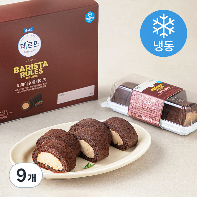 바리스타룰스 데르뜨 티라미수 롤케이크 (냉동), 105g, 9개