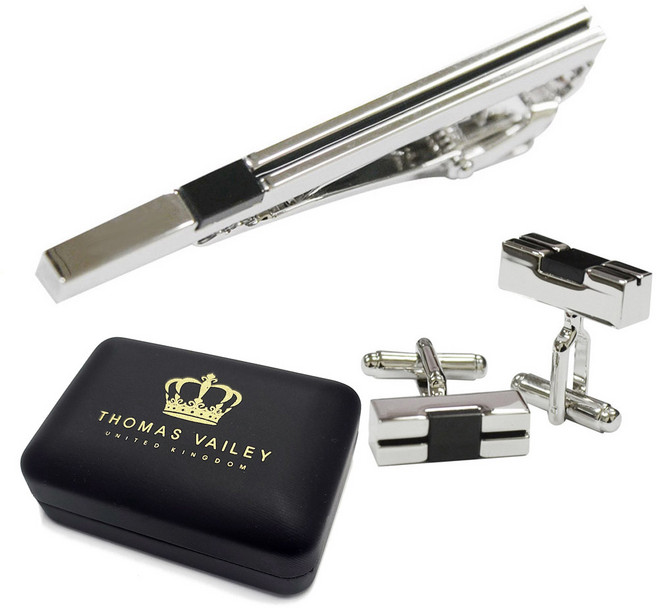 토마스베일리 스위스 넥타이핀 커프스 세트