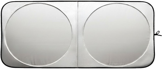 汽車雙圈遮陽隔熱簾 150cm x 70cm 阻絕UVA 摺疊收納 附專用收納袋, 1組