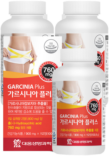 DAEWOONG LIFE SCIENCE 藤黃果萃取錠Plus, 112顆, 3罐