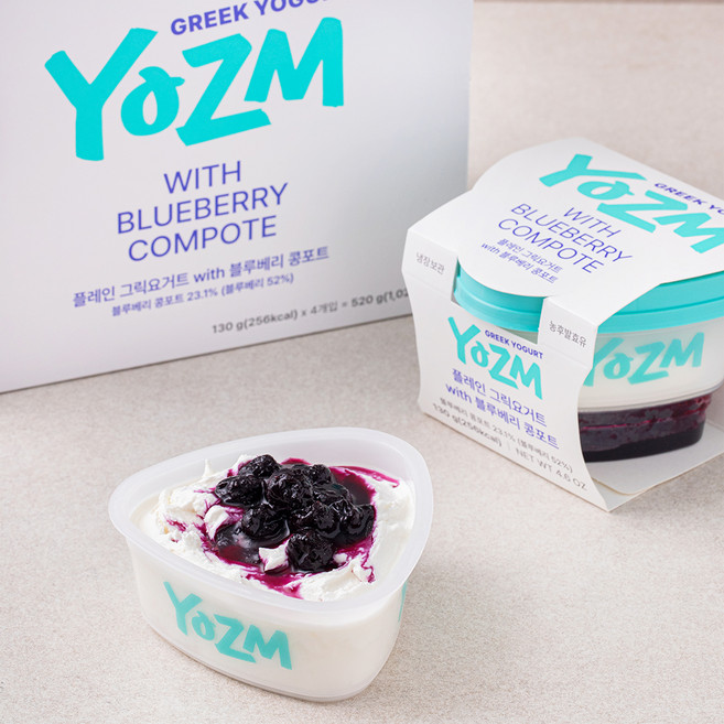 요즘 플레인 그릭요거트 with 블루베리 콩포트, 520g, 1개