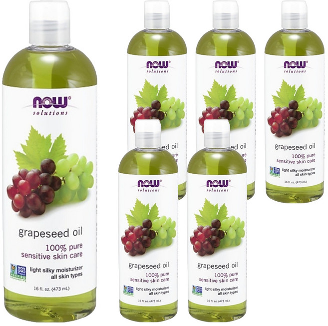 NOW Foods 純葡萄子保濕油, 473ml, 6瓶