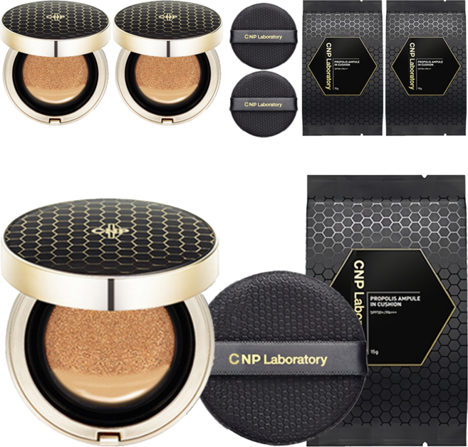 CNP차앤박 프로폴리스 앰플 인 쿠션 파운데이션 15g + 리필 15g 세트, 23호, 3개