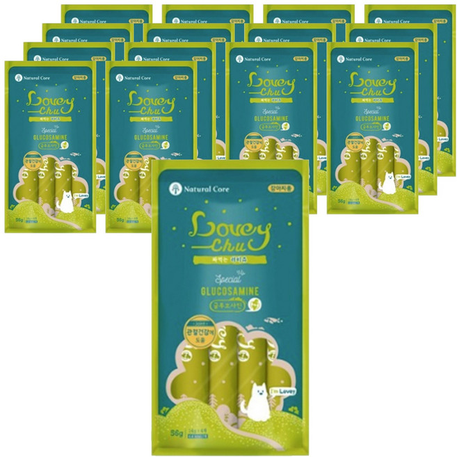 네츄럴코어 강아지 짜먹는 러비츄 글루코사민 4p, 닭고기, 56g, 15개