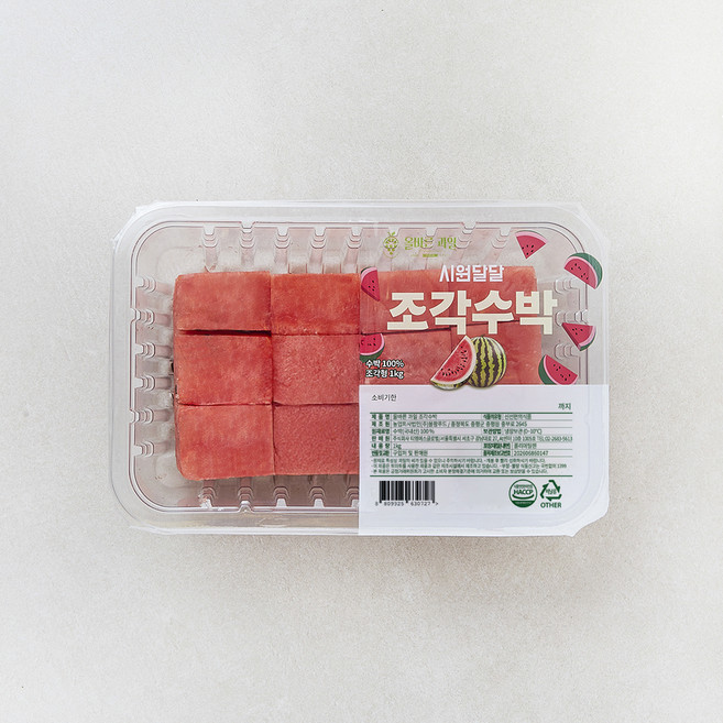 올바른과일 조각수박, 1개, 1kg