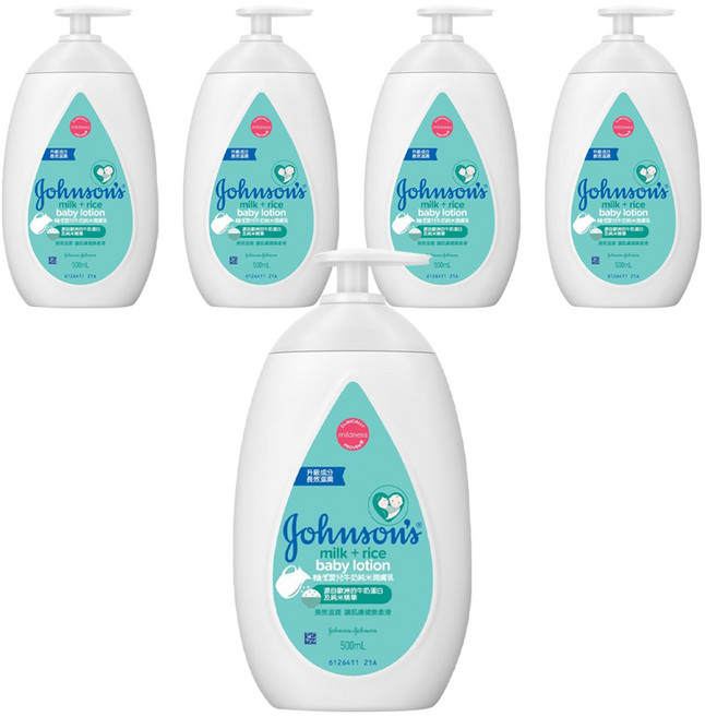 Johnson's 嬌生 嬰兒牛奶純米潤膚乳, 500ml, 5瓶