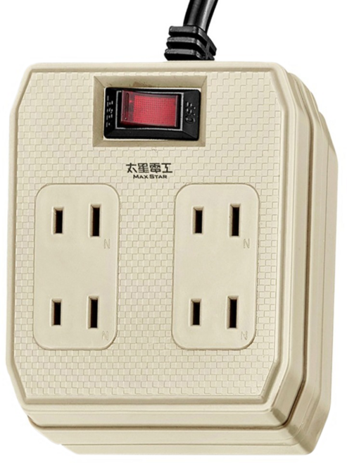 MAX STAR 太星電工 一開四插動力軟線2P, 15m, 顏色隨機, 1條