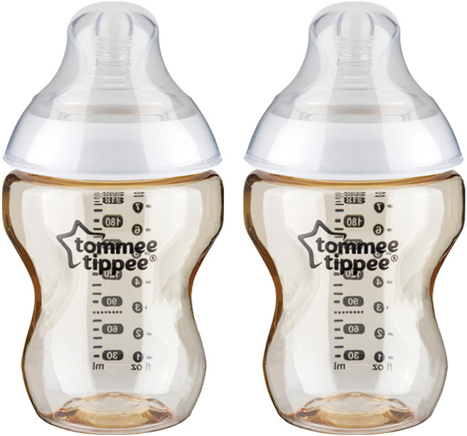 tommee tippee 湯美天地 Closer to Nature PPSU奶瓶 3個月以上, 透明, 260ml, 2個