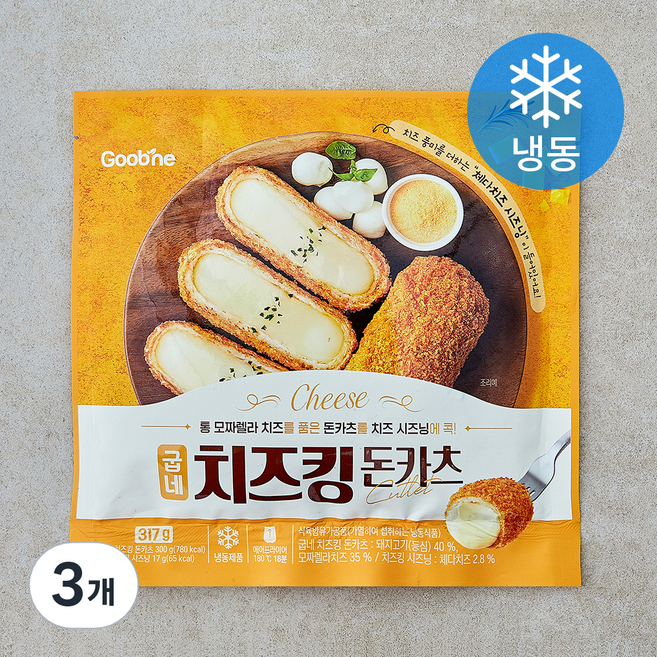 굽네 치즈킹 돈카츠 (냉동), 317g, 3개