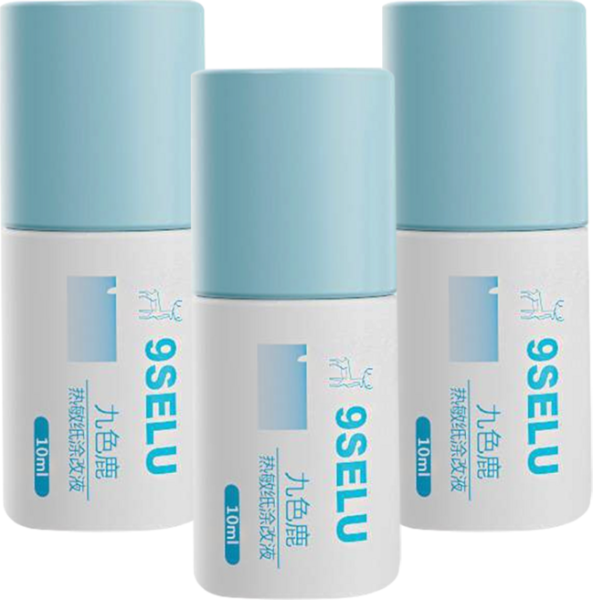 9SELU 九色鹿 熱敏紙塗改液 一般款 10ml, 3瓶
