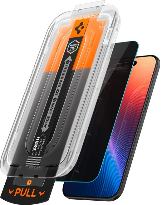 슈피겐 글라스 tREZ핏 프라이버시 2p 사생활보호 강화유리 휴대폰 액정 보호 필름, 1세트