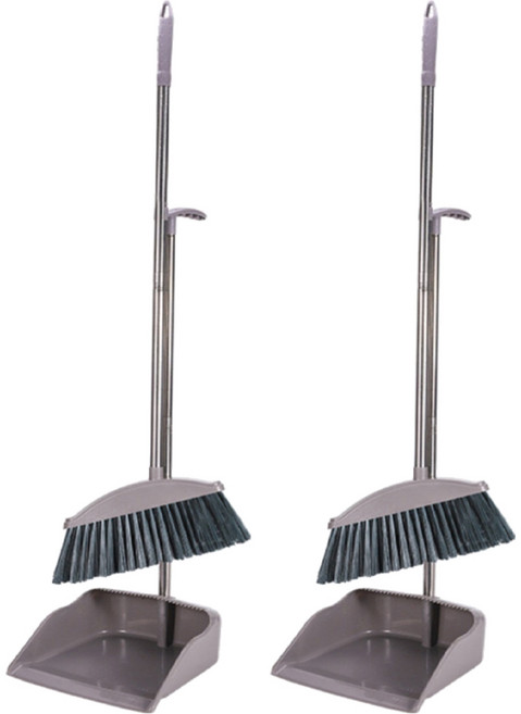 咪咪購物 掃把畚箕組 固定款 2個, 灰色, 1組