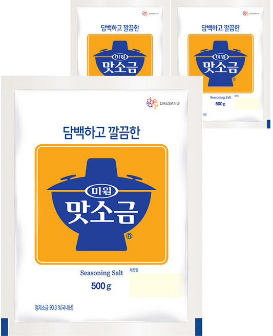 미원 맛소금, 500g, 3개