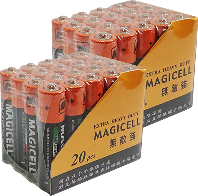 MAGICELL 無敵牌環保電池 4號, 20個裝, 2組