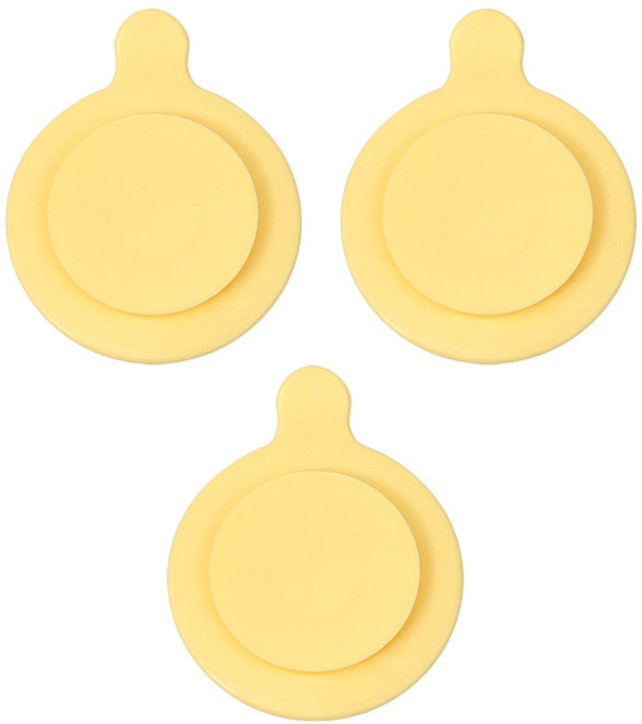 키친유 실리콘 양면 흡착판 이유식 매트 소, 오렌지, 3개