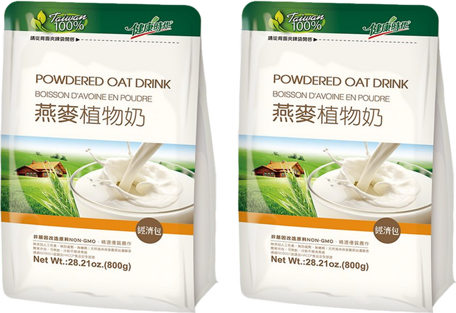健康時代 燕麥植物奶 微糖, 800g, 2包
