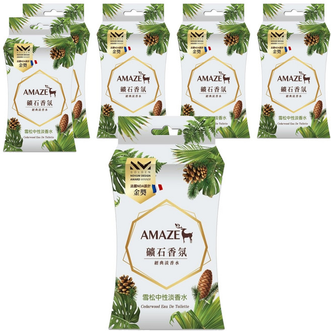 AMAZE 森林擴香 礦石香氛包 3包, 雪松中性淡香水, 60g, 6盒