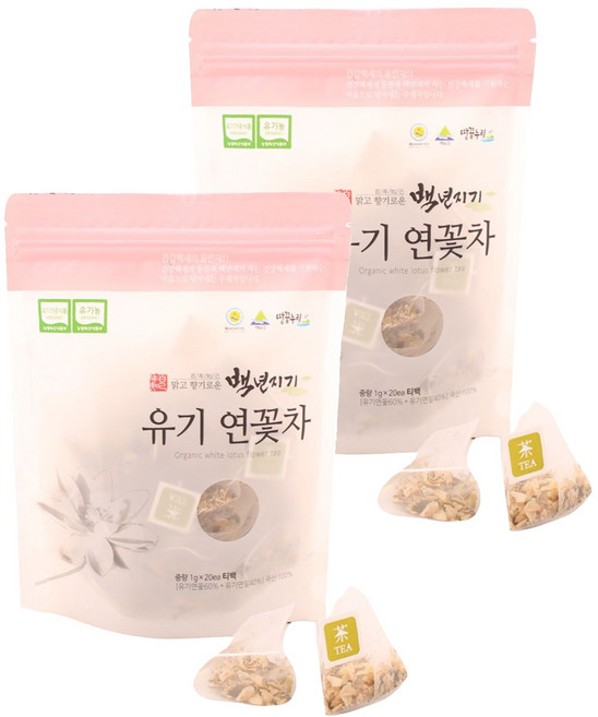 백년지기 유기 연꽃차 티백, 1g, 20개입, 2개