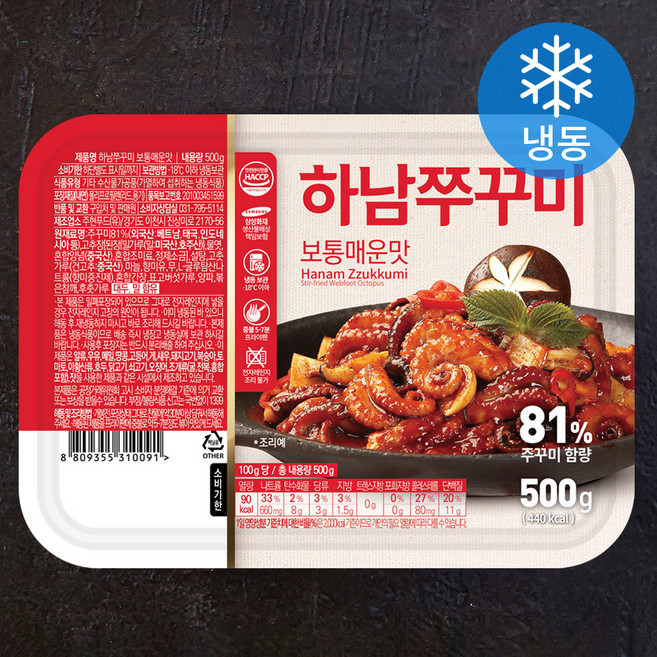 하남쭈꾸미 보통 매운맛 (냉동), 500g, 1개