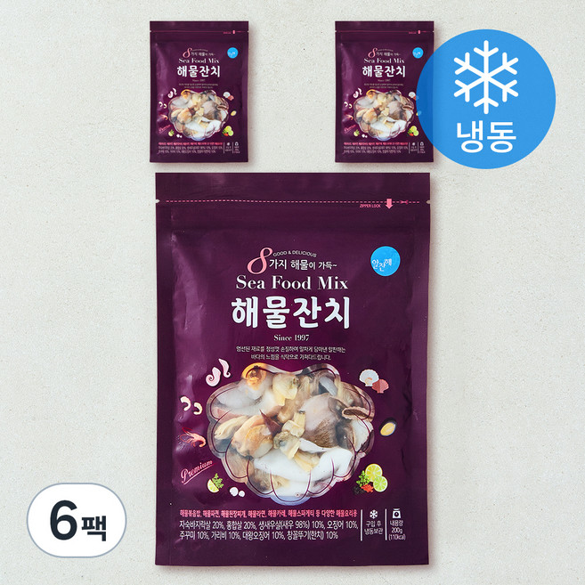 알찬해 해물잔치 (냉동), 200g, 6개
