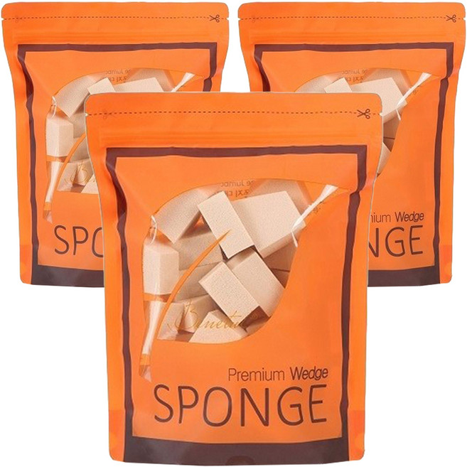 베네툴 웨지 메이크업 스폰지 대용량 30p, 3개
