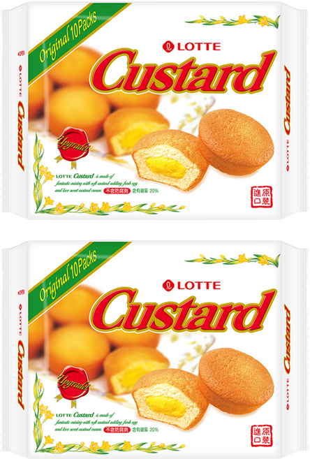LOTTE 樂天 Custard 蛋黃派 10顆, 230g, 2盒