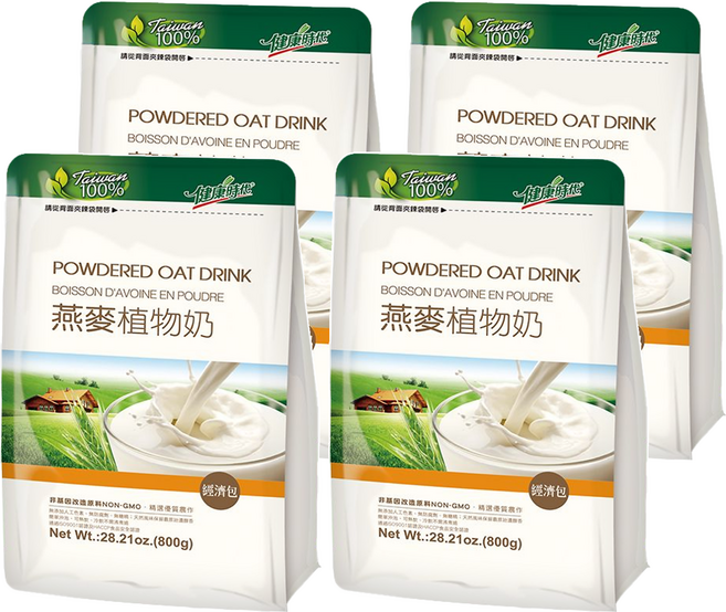 健康時代 燕麥植物奶 微糖, 800g, 4包