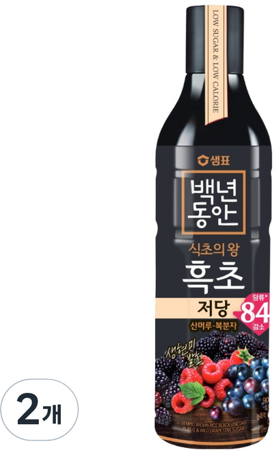 백년동안 저당 산머루 복분자 흑초, 900ml, 2개