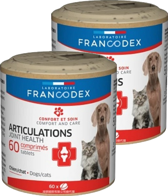 FRANCODEX 法典 關節軟骨靈活錠 犬貓用 60錠, 維護骨骼/關節, 2罐