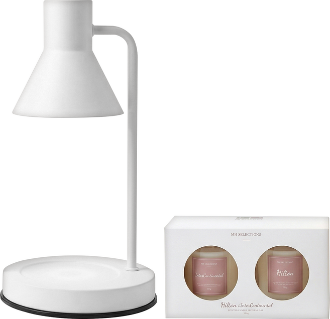 香氛融蠟薰香燈組 含蠟燭希爾頓酒店 + 洲際酒店 15 x 15 x 30cm, 白色