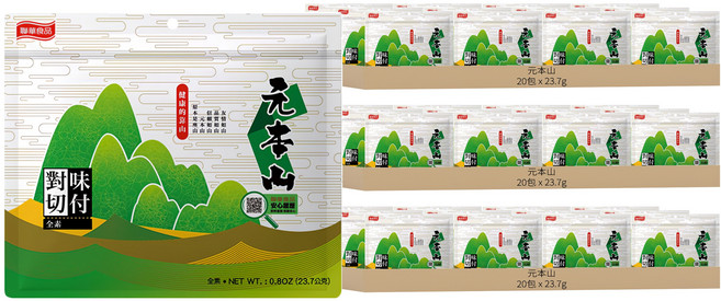 元本山 味付對切海苔 18片, 23.7g, 60包