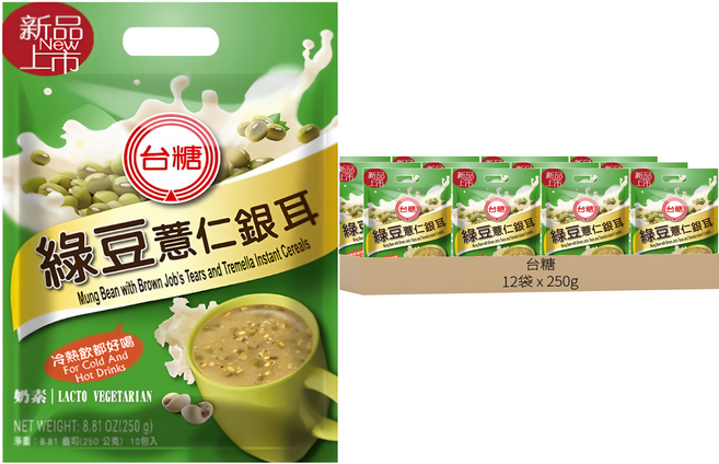 台糖 綠豆薏仁銀耳, 250g, 12袋