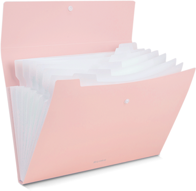 델리 린피니 8분류 도큐먼트 아코디언파일, 파스텔핑크, 1개