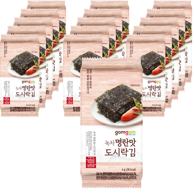 곰곰 녹차 명란맛 도시락김, 6g, 16개