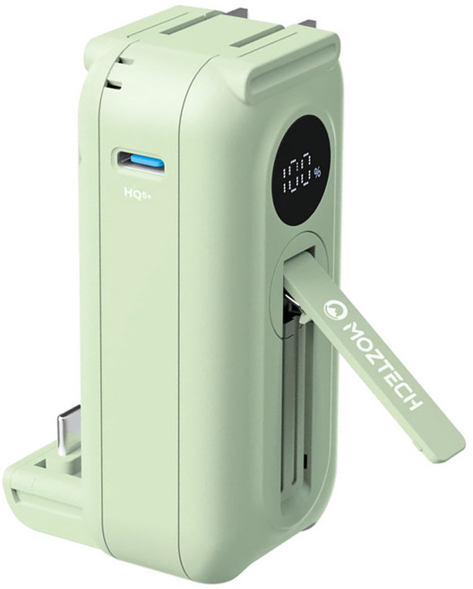 MOZTECH 太空艙 行動電源 5000mAh Lightning, MOA16LGN, 夏蒂綠