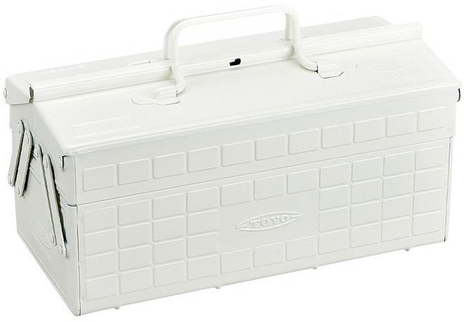TOYO STEEL 東洋鋼鐵 鋼製雙層手提兩段式收納箱 ST350 白色 2.6kg, 1個