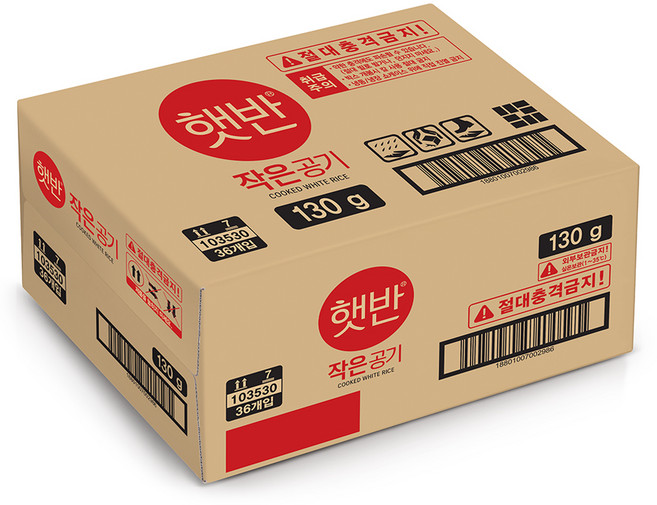 햇반 백미밥 작은 공기, 130g, 36개