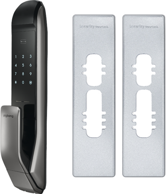 zigbang 推拉式數位有把手門鎖 + 輔助鎖片套組 SHP-P51