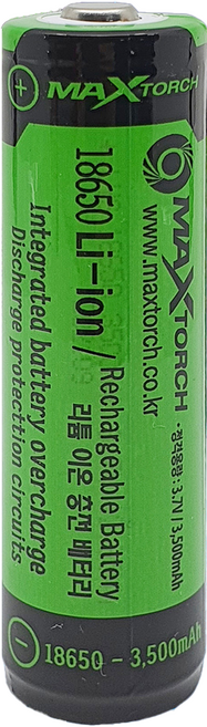 맥스토치 리튬이온 충전배터리 MTBT 18650-3500mAH, 1개입, 1개