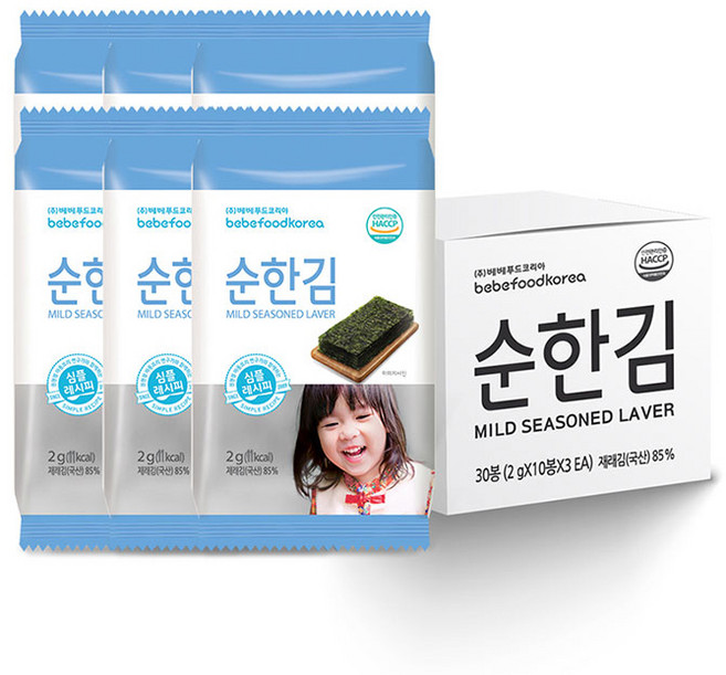 베베푸드 순한김, 조미김, 2g, 30개