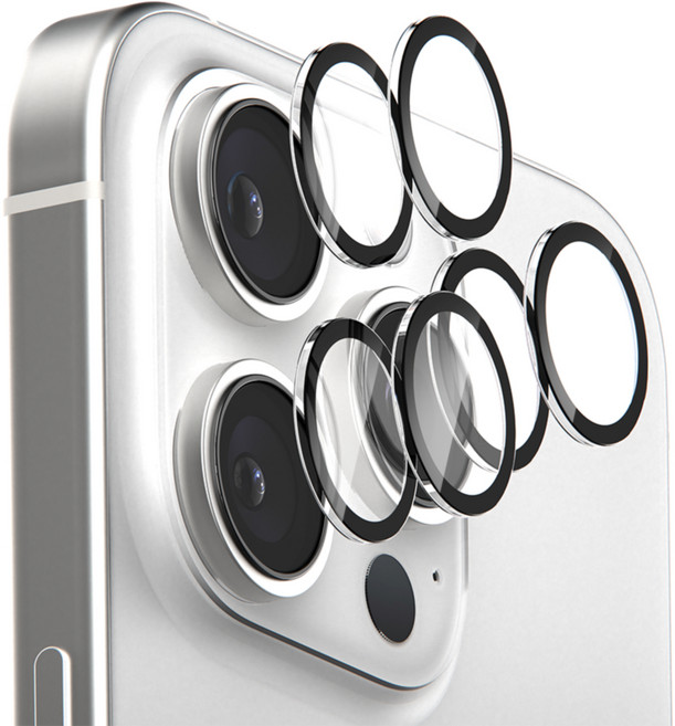 MECSEED 5CX 프리미엄 렌즈프레임 카메라 강화유리 휴대폰 액정보호필름 2p 세트, 1세트