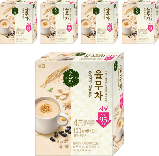 순작 통현미 검은콩 저당 율무차, 18g, 10개입, 5개