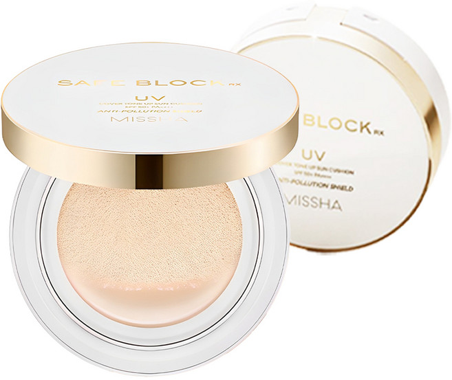 미샤 세이프 블록 RX 커버 톤업 선 쿠션 SPF50+ PA++++, 14g, 2개