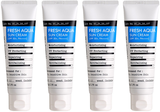 더마팩토리 프레쉬 수분 선크림 SPF50+ PA++++, 50g, 4개