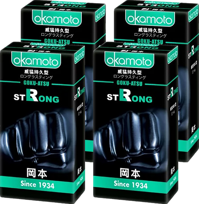 Okamoto 岡本 Strong 威猛持久型保險套 0.1mm, 10片, 4盒