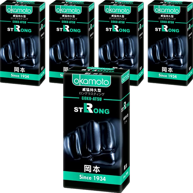 Okamoto 岡本 Strong 威猛持久型保險套 0.1mm, 10片, 5盒