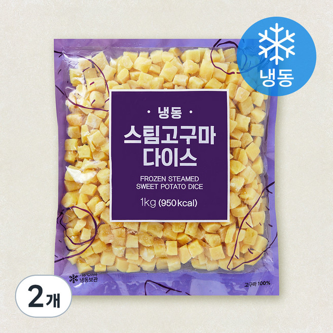 아침과저녁 스팀 고구마 다이스 (냉동), 2개, 1kg