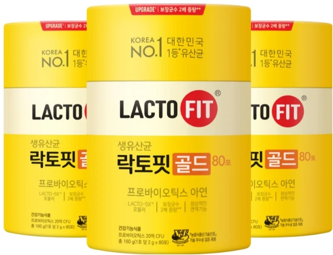 락토핏 정품 골드 80포, 160g, 3개 - 쿠팡