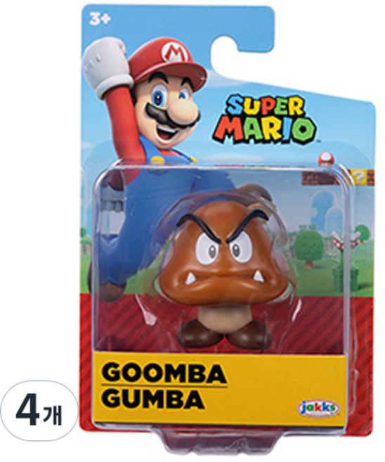 jakks PACIFIC 超級瑪利歐 任天堂 庫巴公仔 6.3cm 40537, 4個