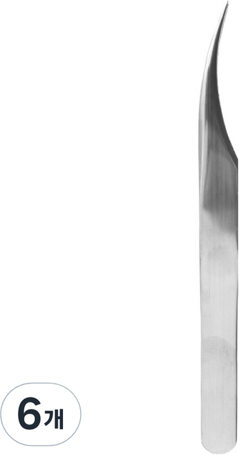 러비쉬 스테인리스 엣지 핀셋 U형, 6개, 실버